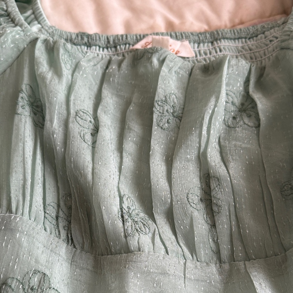 Listicle Mint Green Puff Sleeve Dress - Picture 10 of 14